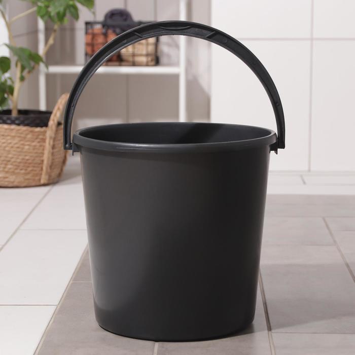 Ведро 12 л с мерной шкалой, цвет черный