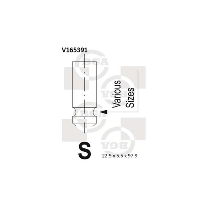 Клапан двигателя выпускной BGA V165391