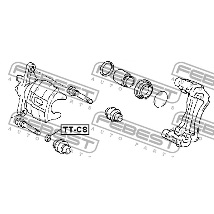 Заглушка направляющей втулки тормозного суппорта febest tt-cs