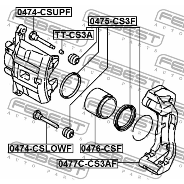 Заглушка направляющей втулки тормозного суппорта febest tt-cs3a