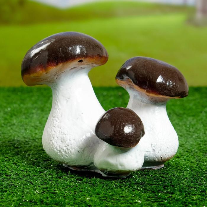 Садовая фигура Тройной гриб-боровик малый 14х12х15см
