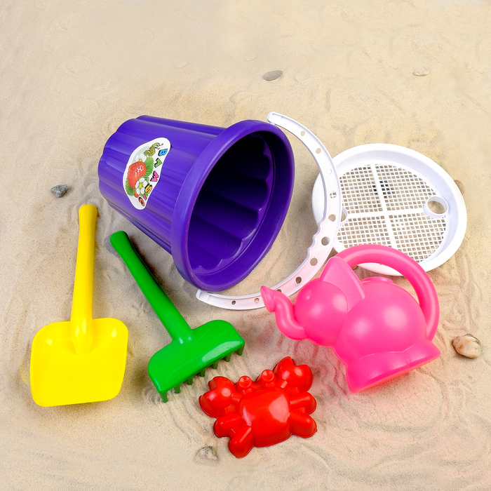 Ведро "Большое" набор+лейка "Слоник" МИКС