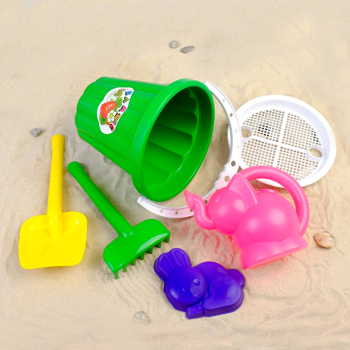 Ведро "Большое" набор+лейка "Слоник" МИКС