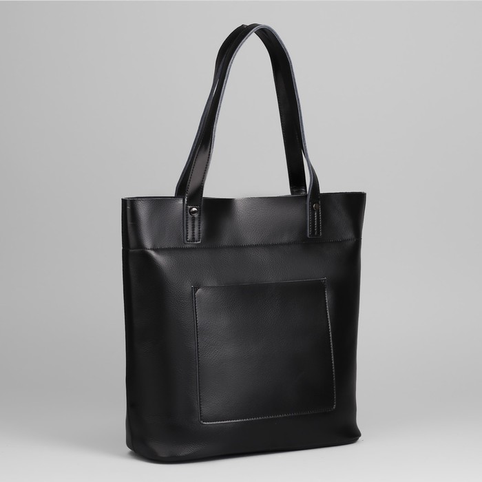 Сумка женская, отдел с перегородкой на молнии, 2 наружных кармана, цвет чёрный