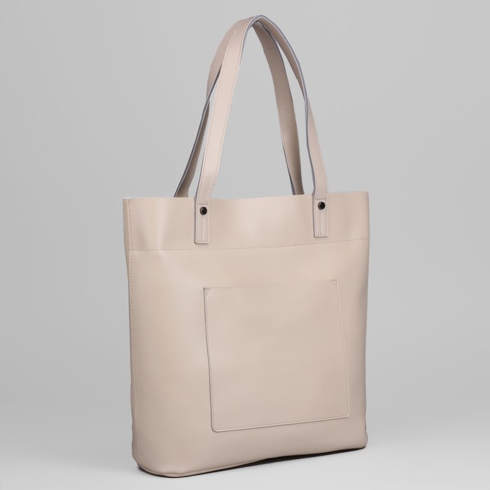 Сумка женская, отдел с перегородкой на молнии, 2 наружных кармана, цвет бежевый