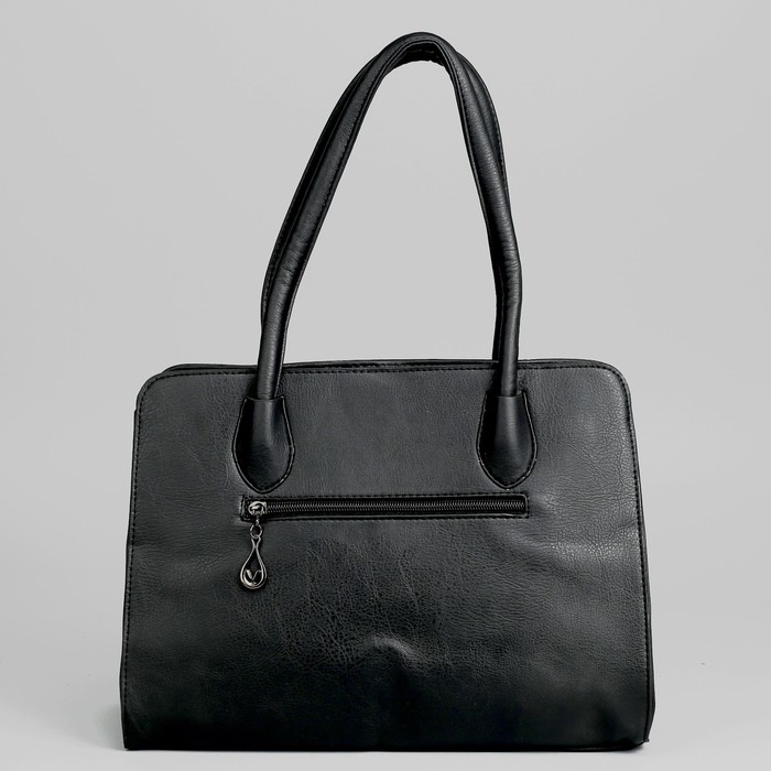 Сумка женская, отдел с перегородкой на молнии, наружный карман, длинный ремень, цвет чёрный