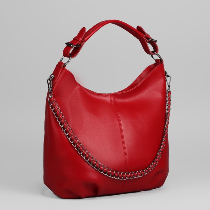 Сумка женская, отдел с перегородкой на молнии, наружный карман, цвет красный