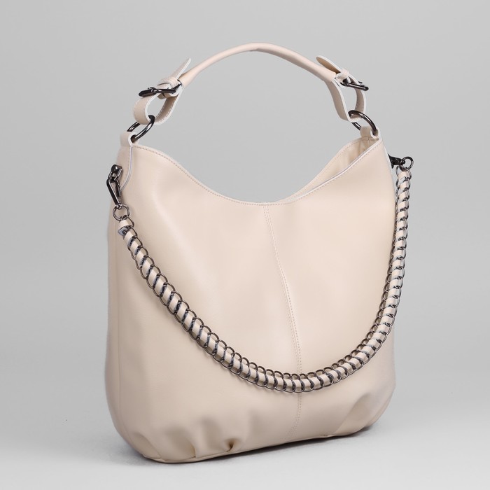 Сумка женская, отдел с перегородкой на молнии, наружный карман, цвет бежевый