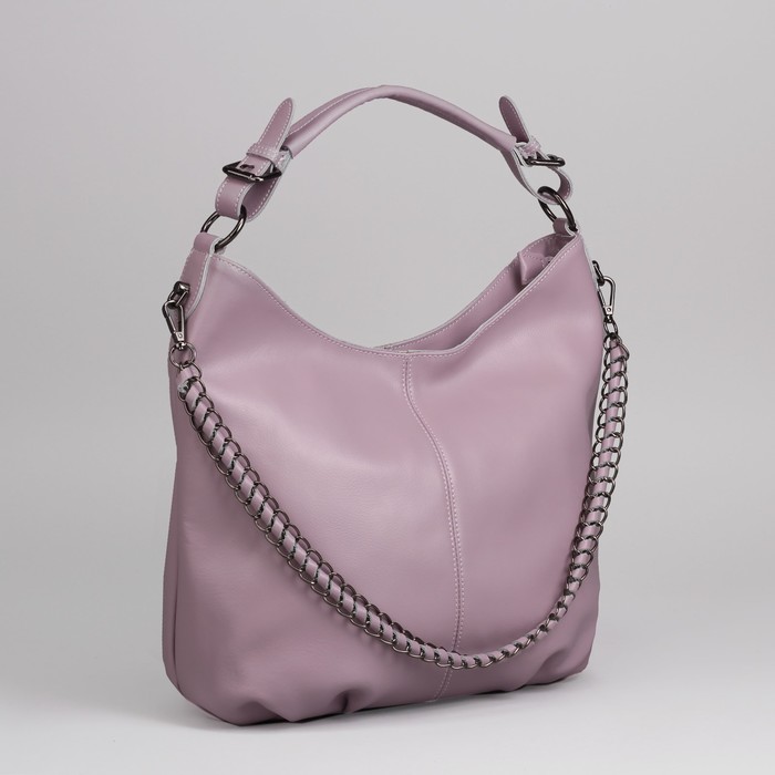 Сумка женская, отдел с перегородкой на молнии, наружный карман, цвет сиреневый