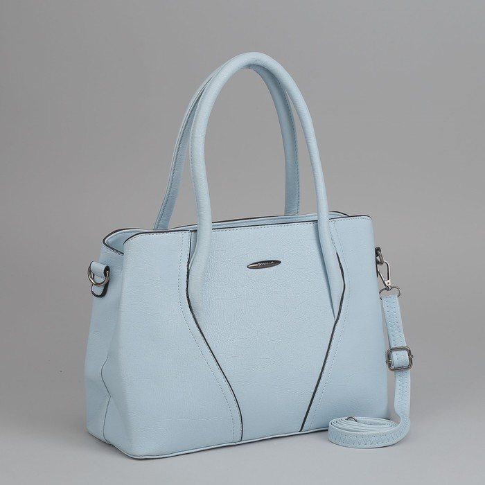 Сумка женская, отдел с перегородкой на молнии, длинный ремень, цвет голубой