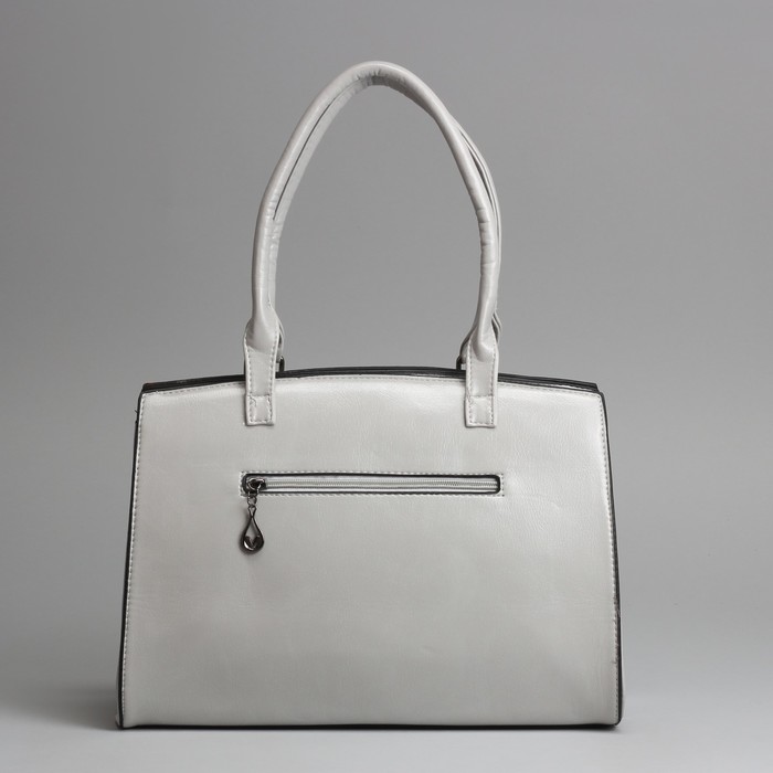 Сумка женская, отдел с перегородкой на молнии, наружный карман, цвет серый