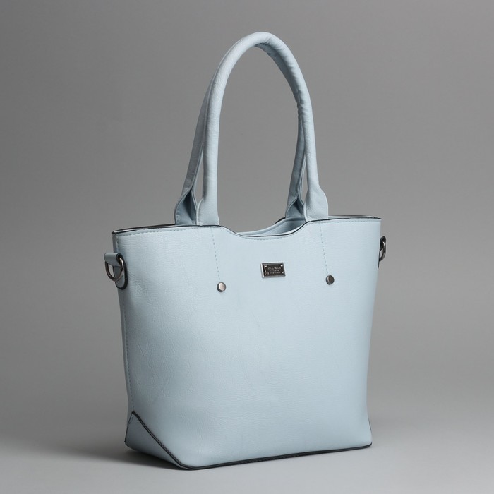 Сумка женская, отдел с перегородкой на молнии, наружный карман, цвет голубой