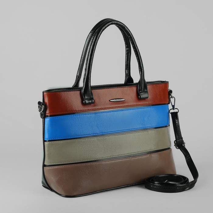 Сумка женская, отдел с перегородкой на молнии, наружный карман, длинный ремень, цвет чёрный