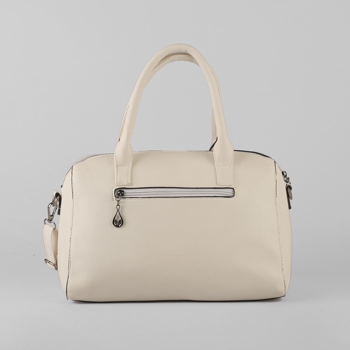 Сумка женская, отдел на молнии, наружный карман, длинный ремень, цвет белый