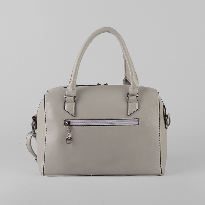 Сумка женская, отдел на молнии, наружный карман, длинный ремень, цвет серый