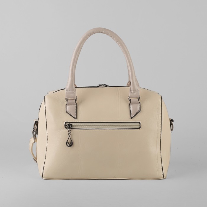 Сумка женская, отдел на молнии, наружный карман, длинный ремень, цвет бежевый