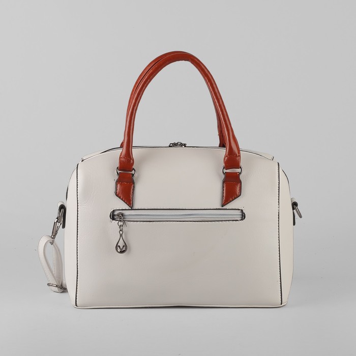 Сумка женская, отдел на молнии, наружный карман, длинный ремень, цвет белый