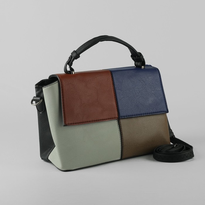 Сумка женская, отдел с перегородкой на молнии, наружный карман, длинный ремень, цвет чёрный