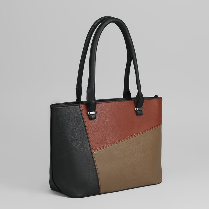 Сумка женская, отдел с перегородкой на молнии, наружный карман, цвет чёрный