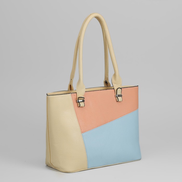 Сумка женская, отдел с перегородкой на молнии, наружный карман, цвет бежевый