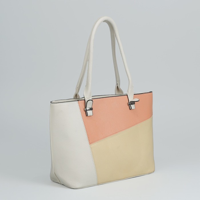 Сумка женская, отдел с перегородкой на молнии, наружный карман, цвет белый