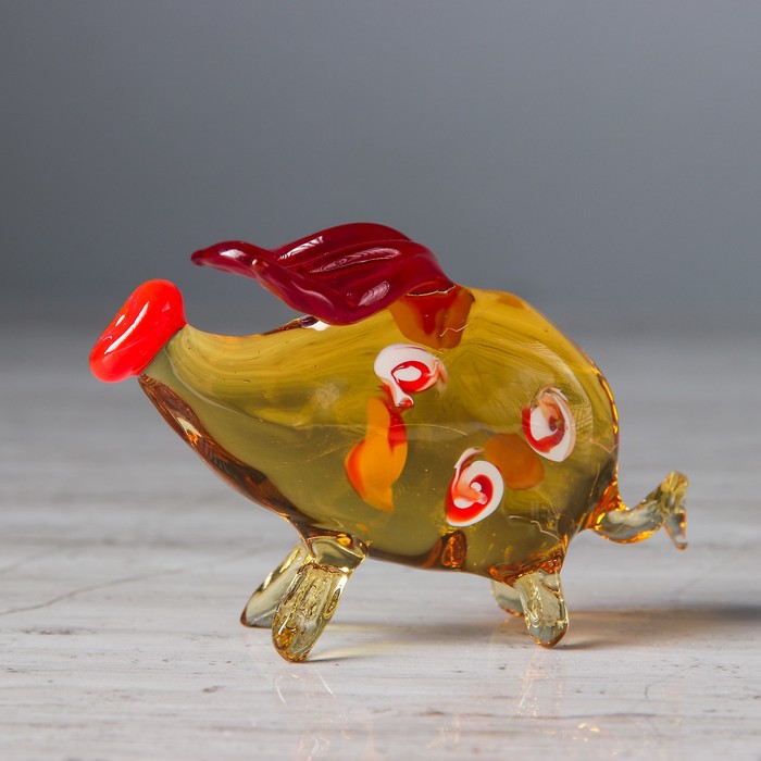 Сувенир из стекла средняя "Свинка", микс, 8,5 х 2,5 х 5 см