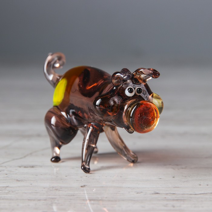 Сувенир из стекла миди "Свинка" микс, 7,5 х 4 х 4,5 см