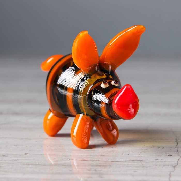Сувенир из стекла средняя "Свинка", микс, 8,5 х 3,5 х 7 см