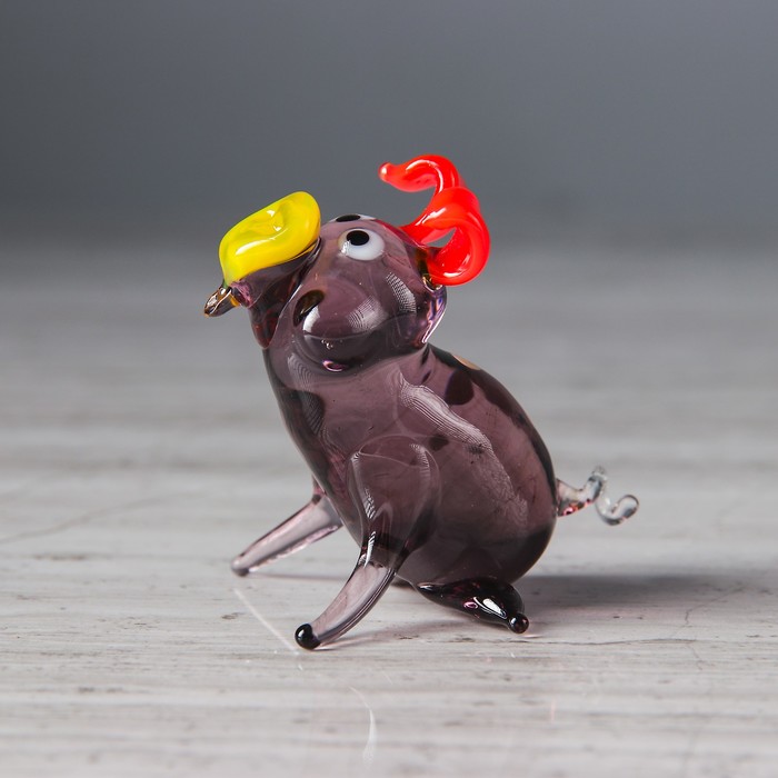 Сувенир из стекла миди "Свинка", микс, 5,5 х 5 х 6 см