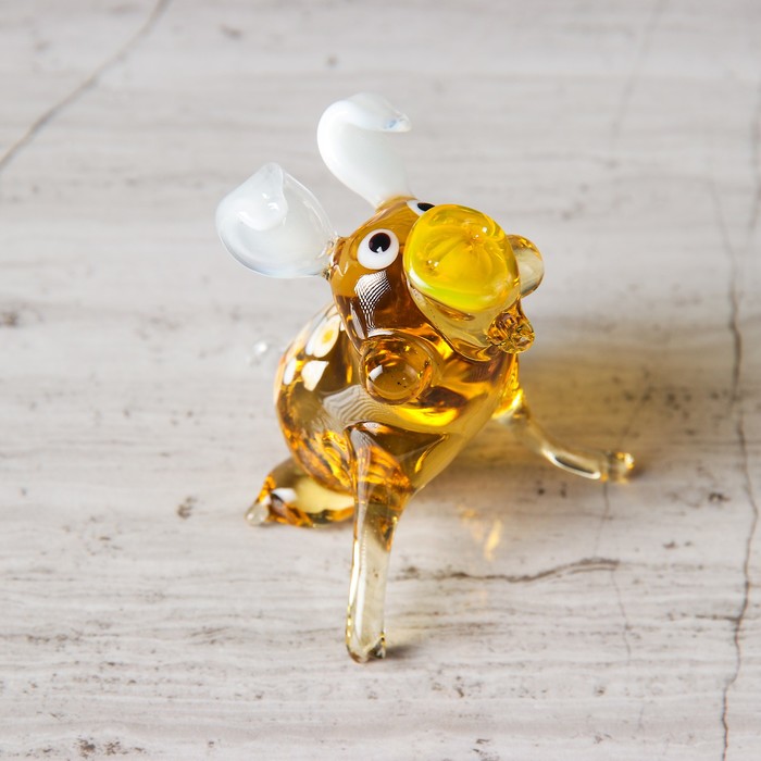 Сувенир из стекла миди "Свинка", микс, 5,5 х 5 х 6 см