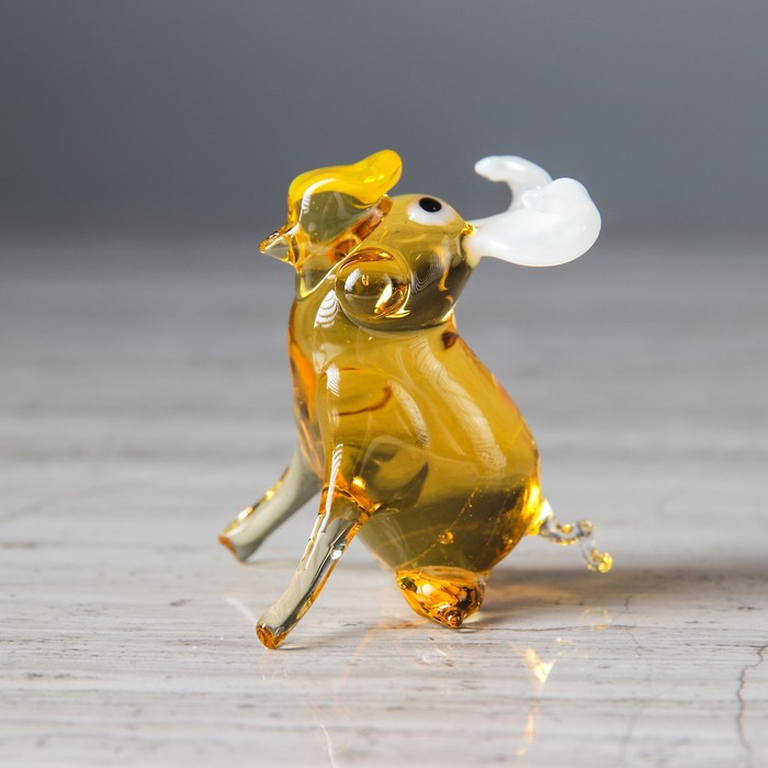 Сувенир из стекла миди "Свинка", микс, 5,5 х 5 х 6 см