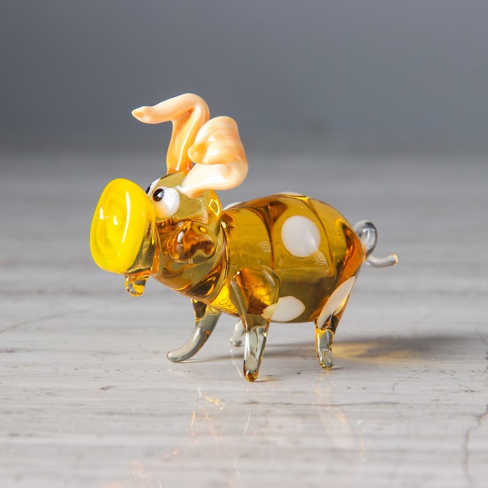 Сувенир из стекла миди "Свинка", микс, 5,5 х 5 х 6 см