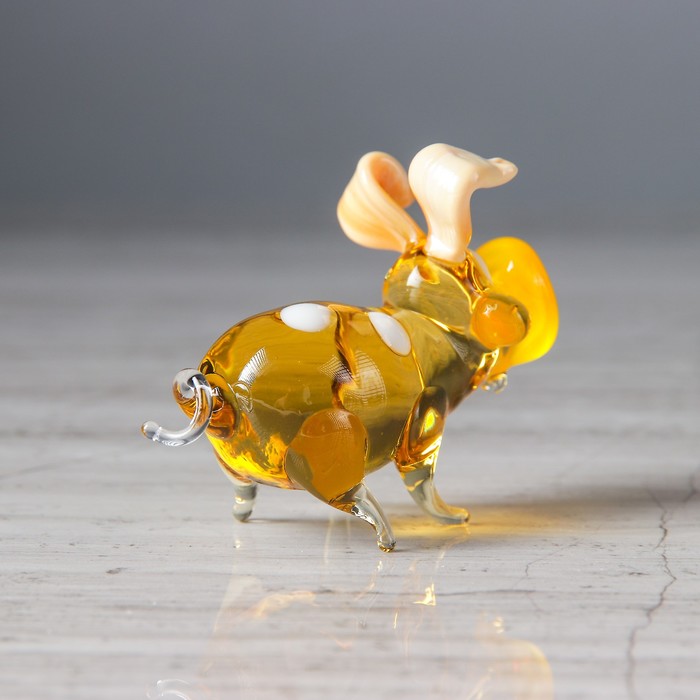 Сувенир из стекла миди "Свинка", микс, 5,5 х 5 х 6 см