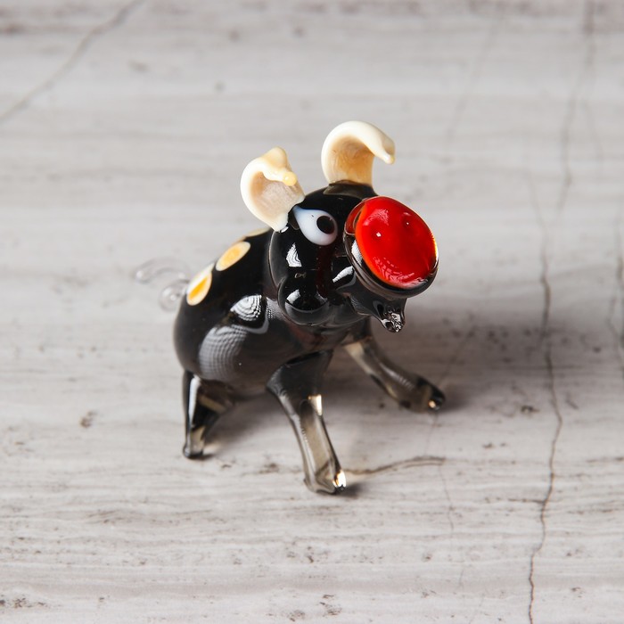 Сувенир из стекла миди "Свинка", микс, 5,5 х 5 х 6 см