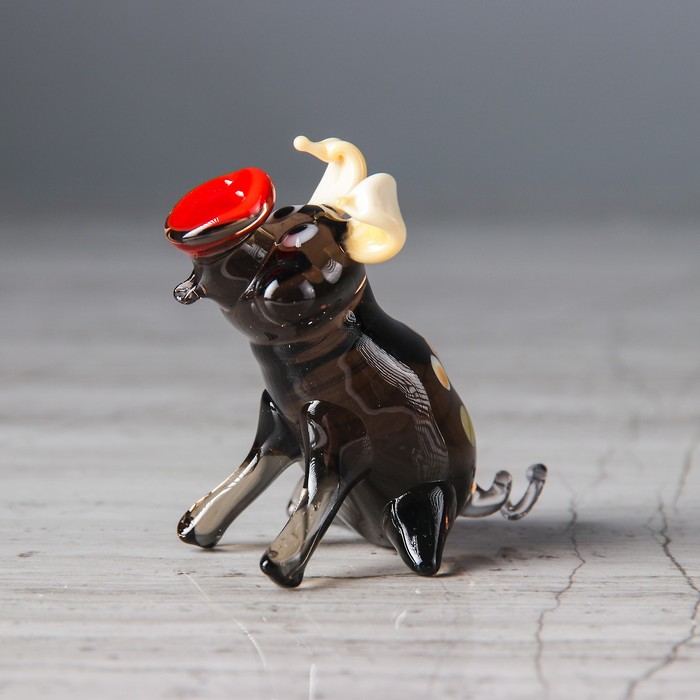 Сувенир из стекла миди "Свинка", микс, 5,5 х 5 х 6 см