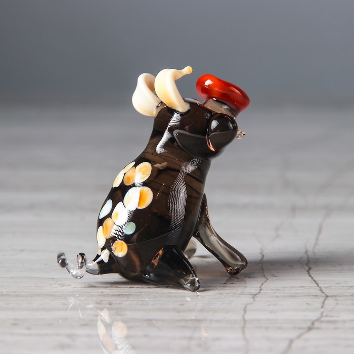 Сувенир из стекла миди "Свинка", микс, 5,5 х 5 х 6 см