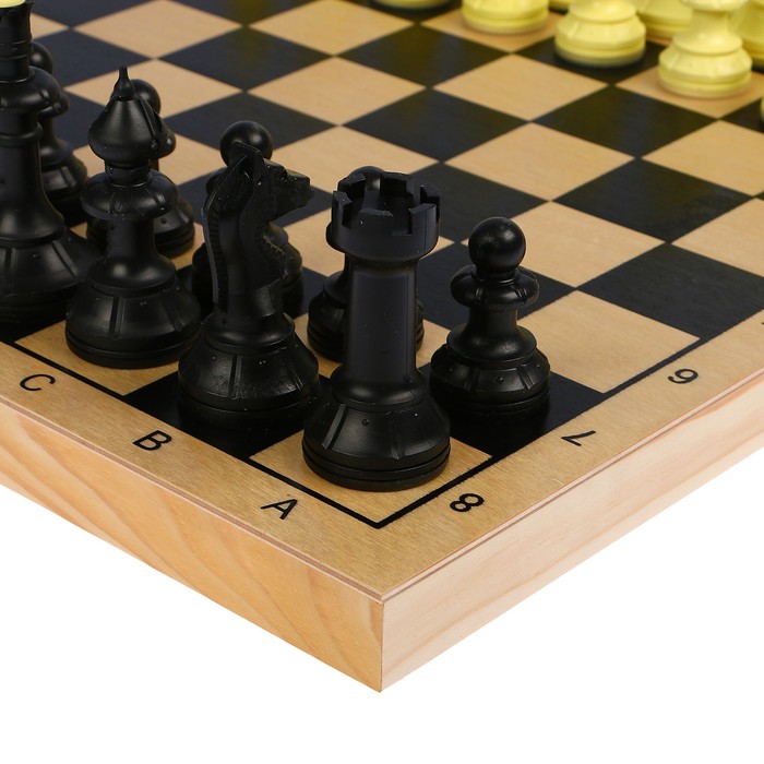 Настольная игра 2 в 1 "Айвенго": шахматы, шашки (доска дерево 40х40 см)