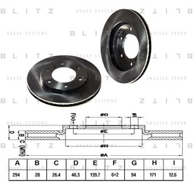 

Диск тормозной передний вентилируемый BLITZ BS0322