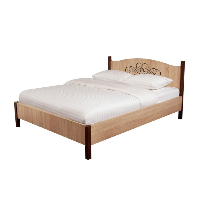 Кровать без подъемного механизма "Adele", 90х200 см, цвет дуб сонома/орех шоколадный