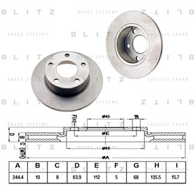 

Диск тормозной задний BLITZ BS0106