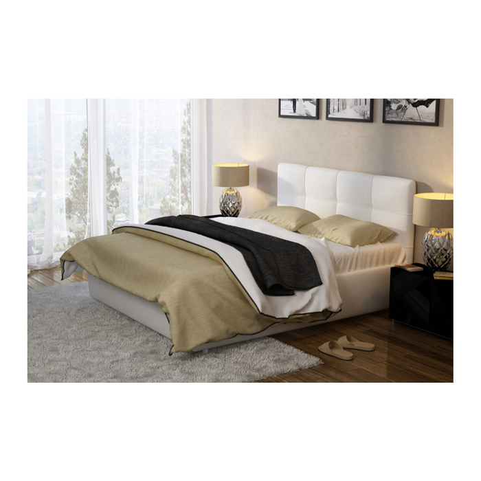 Кровать c ПМ "Victory Plus", с основанием, 140х200 см, белый