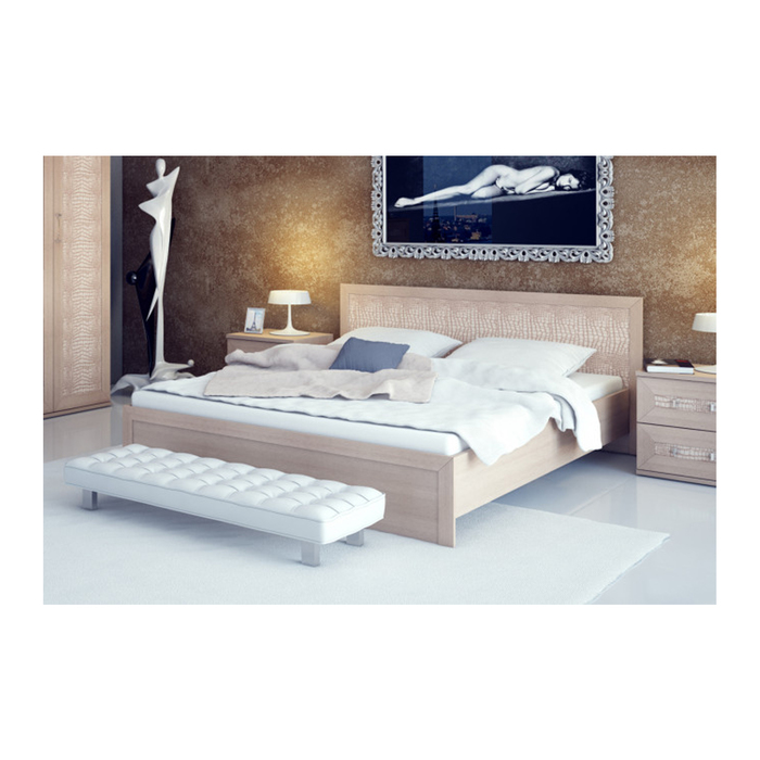 Кровать без подъёмного механизма "Gloss", 180х200 см, дуббеленый дуб