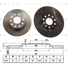 

Диск тормозной задний BLITZ BS0318