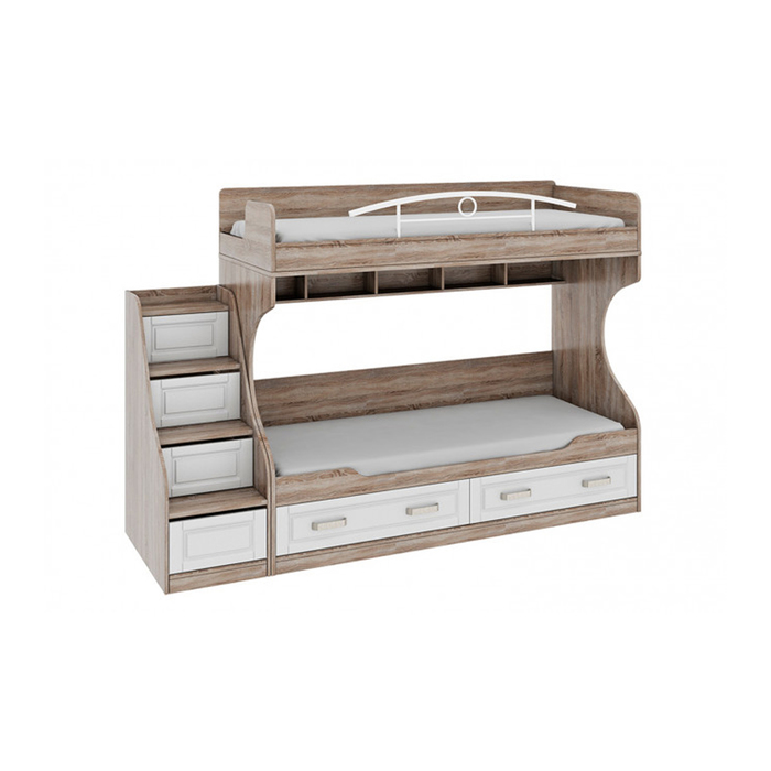 Кровать двухъярусная "Прованс", 80х200 см, цвет дуб сонома/крем