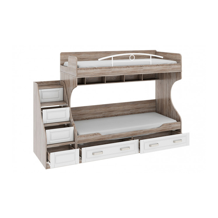 Кровать двухъярусная "Прованс", 80х200 см, цвет дуб сонома/крем