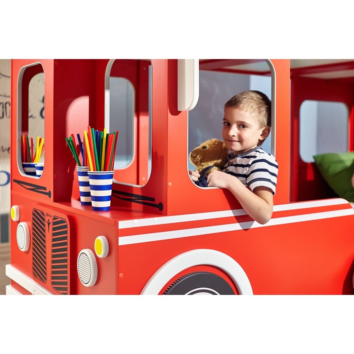 Кровать двухъярусная London "Bus", 90х190 см, красный