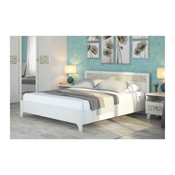 Кровать без ПМ "Ницца", с основанием, 140х200 см, серый