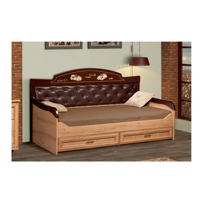 Детская кровать "Ралли", с основанием, 90х200 см, дуб