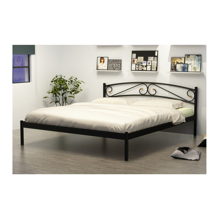 Кровать без ПМ "Люкс", с основанием, 90х200 см, чёрный