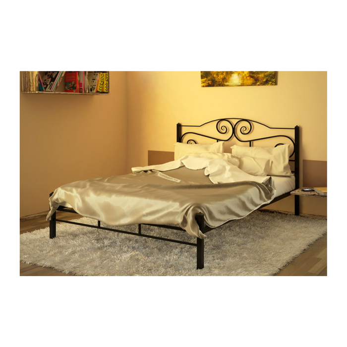 Кровать без ПМ "Нега", с основанием, 160х200 см, чёрный